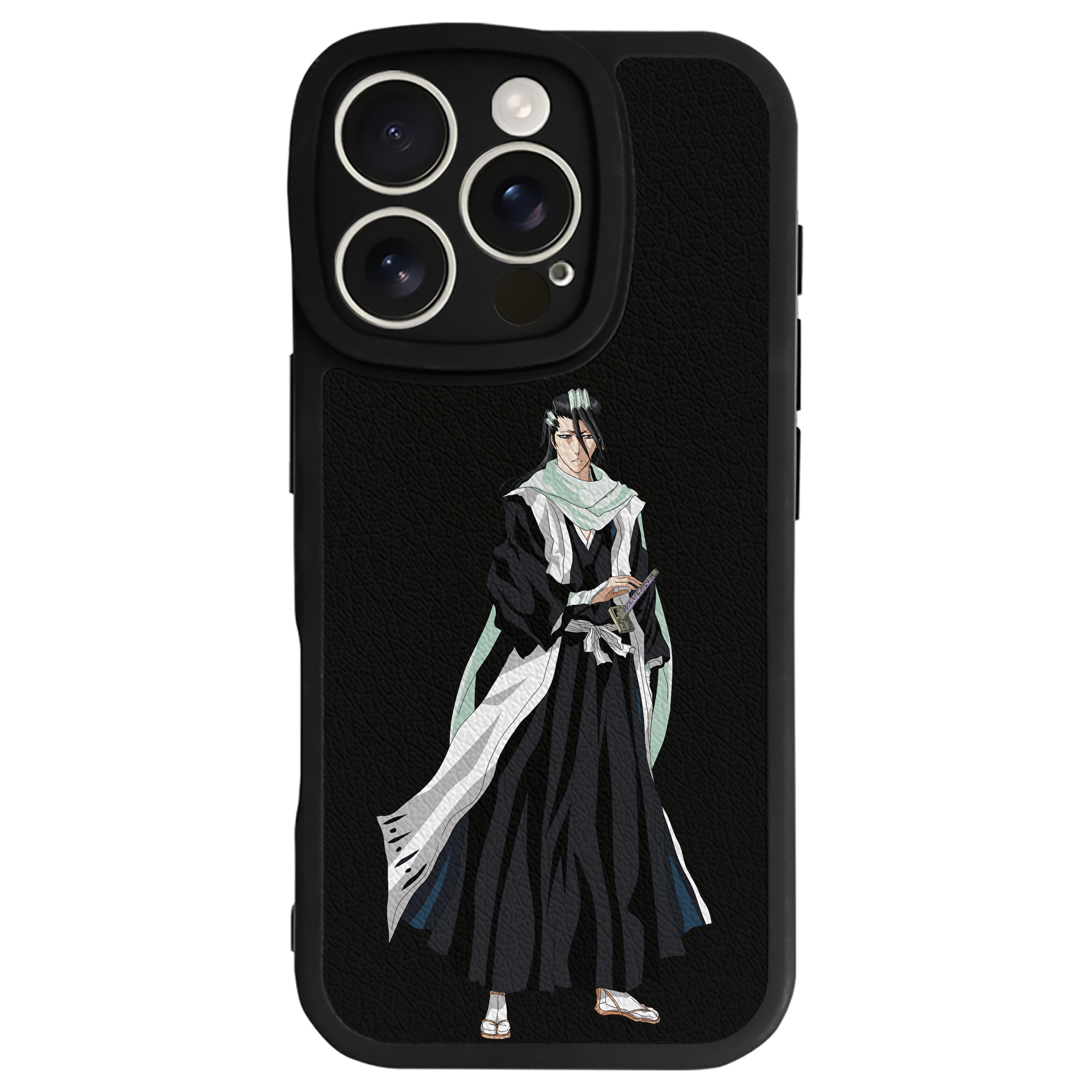 （画像用） ブリーチ くちき びゃくや BLEACH Kuchiki Byakuya 【iPhone 16シリーズ対応】シリコンスマホケース（レザー調） 材質：シリコン